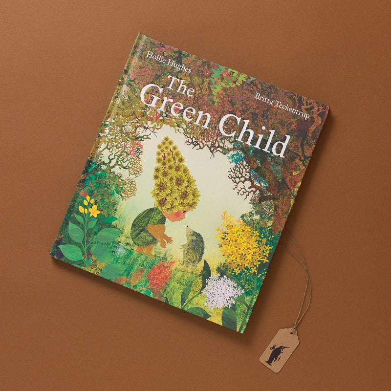 The-Green-Child-Book cover with child talking to a hedgehog