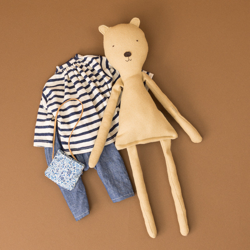 Agatha the Bear | Harbor Stripes Shirt & Chambray Pants