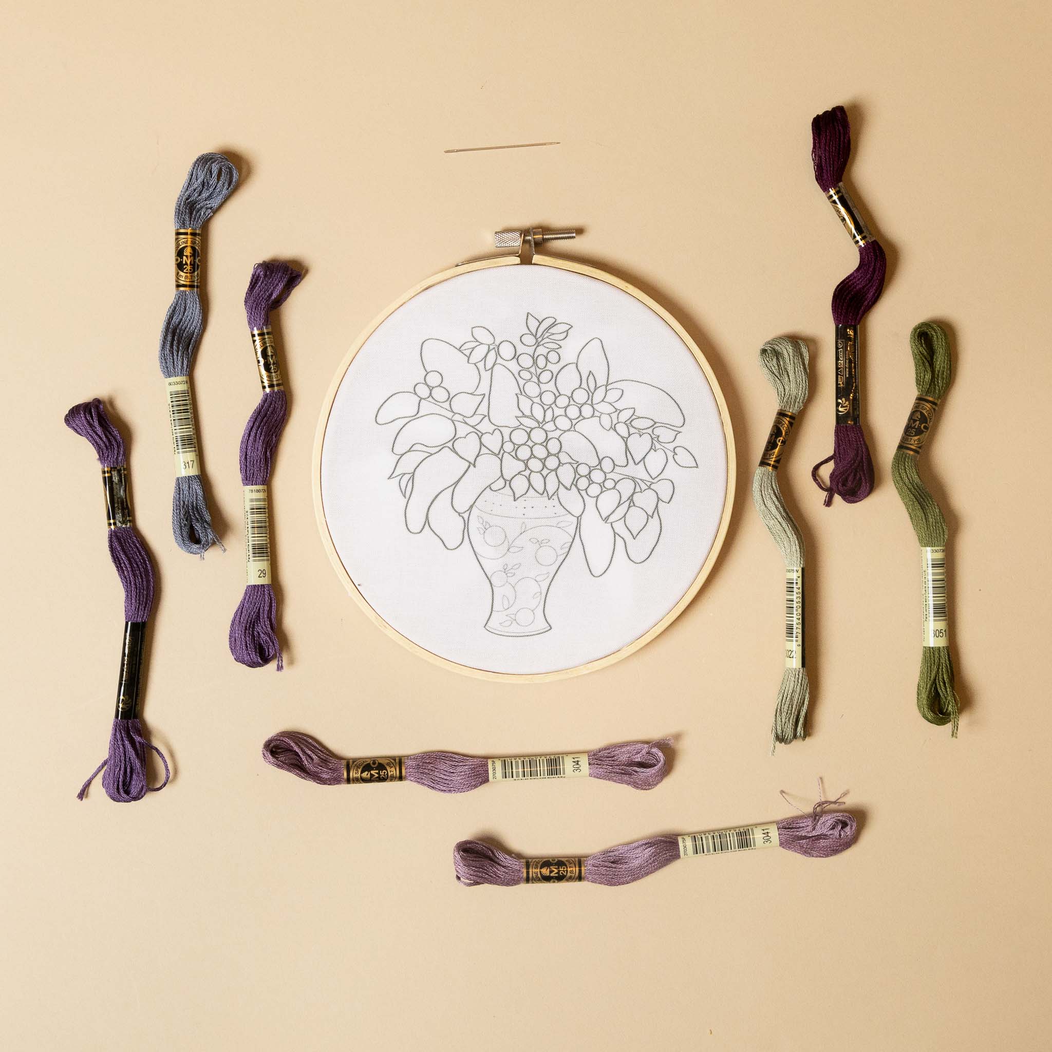 Amethyst Lilacs Embroidery Kit | Ginger Jar