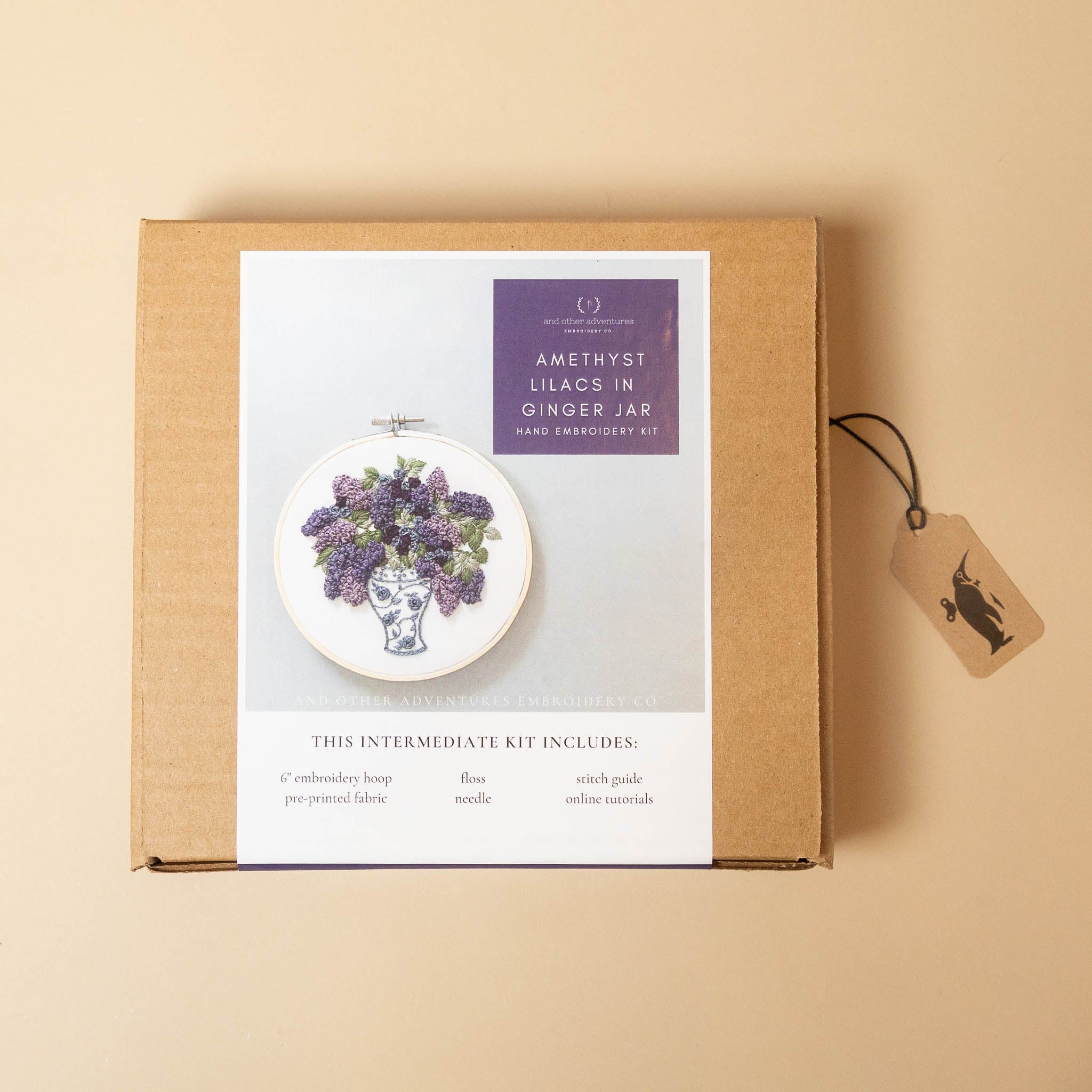 Amethyst Lilacs Embroidery Kit | Ginger Jar