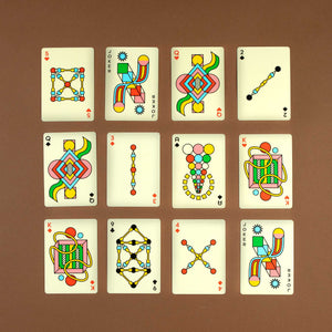 example of artisan playing cards with colorful, modern grapics