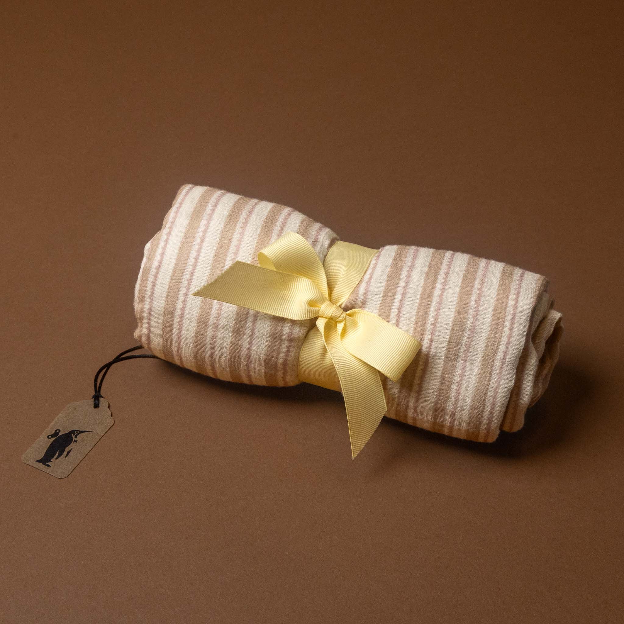 Cotton Muslin Swaddle | Rose Stripe
