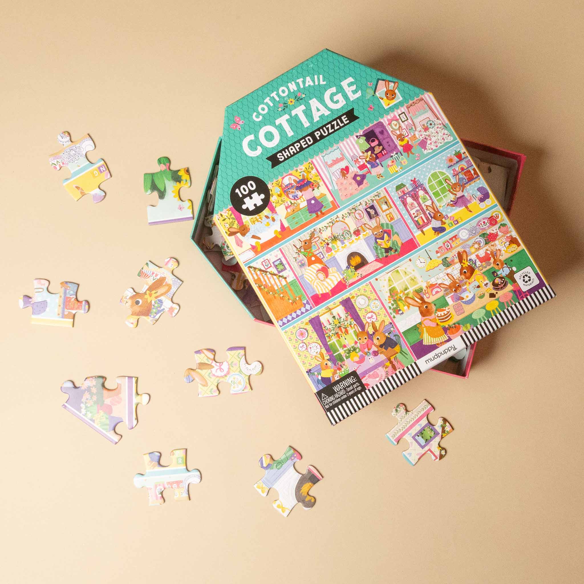 Cottontail Cottage 100pc House Shaped Puzzle