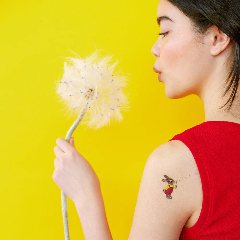 dandelion-bunny-temporary-tattoo-pair