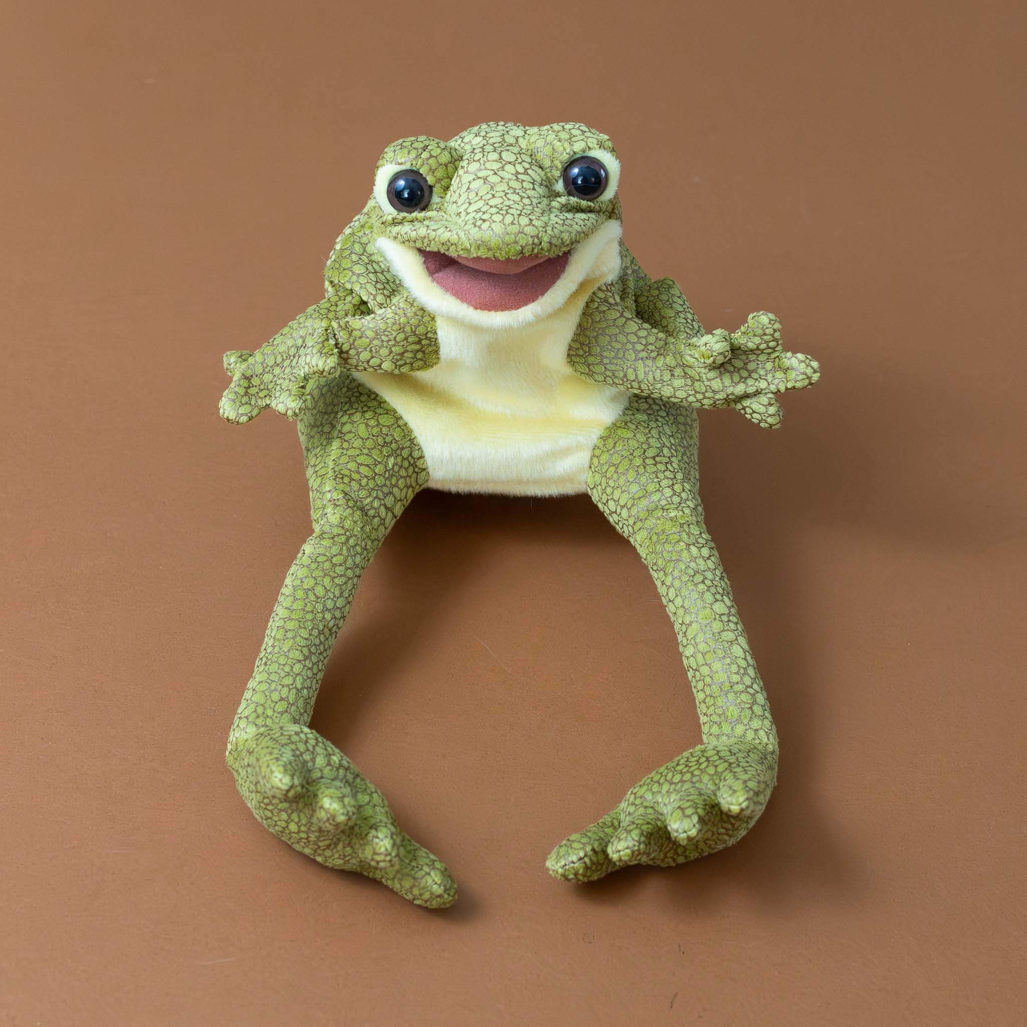 green-freckled-frog-hand-puppet