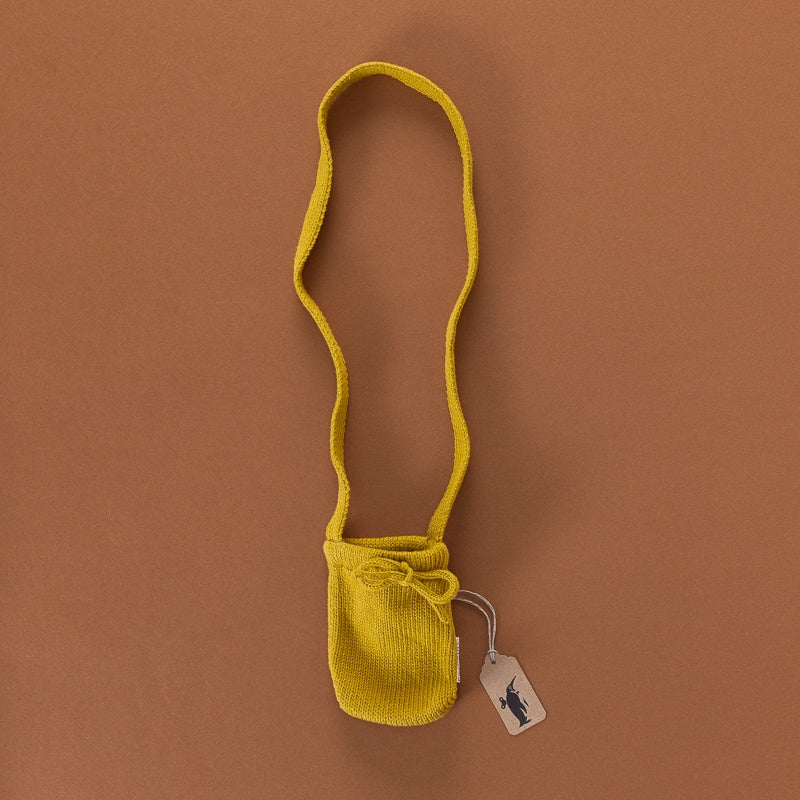 Hand Knit Cross Body Pocket Pouch | Ochre
