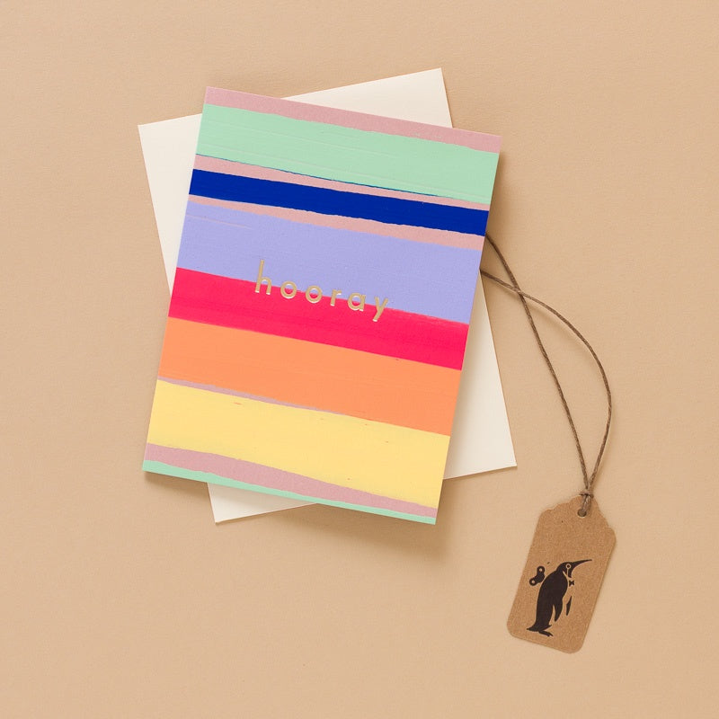 hand_painted_greeting_card_hooray_stripe