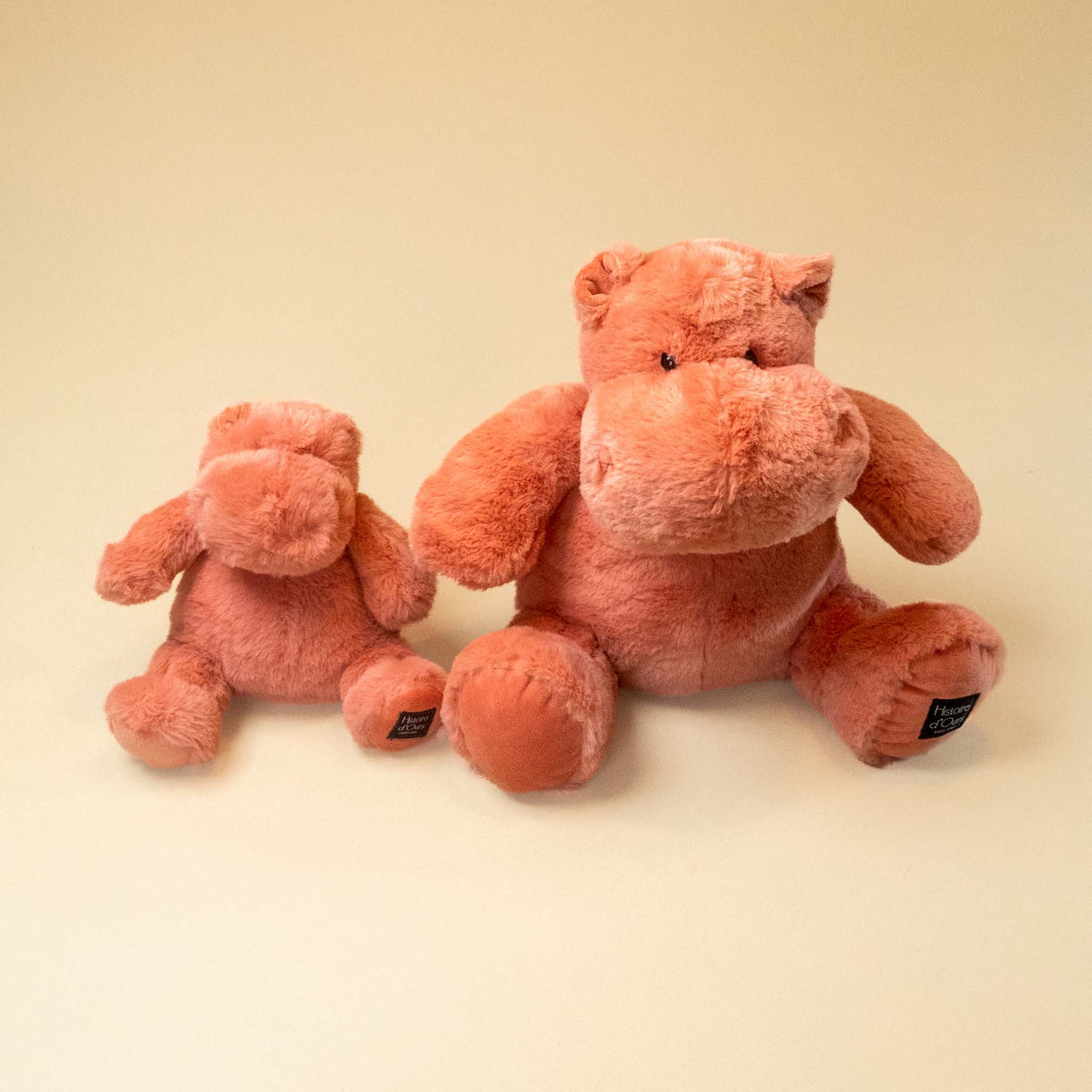 hip-hippo-terracotta-grand and petit stuffed -animal