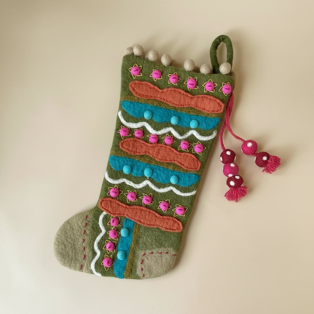 Felted Evergreen Stocking | Spruce