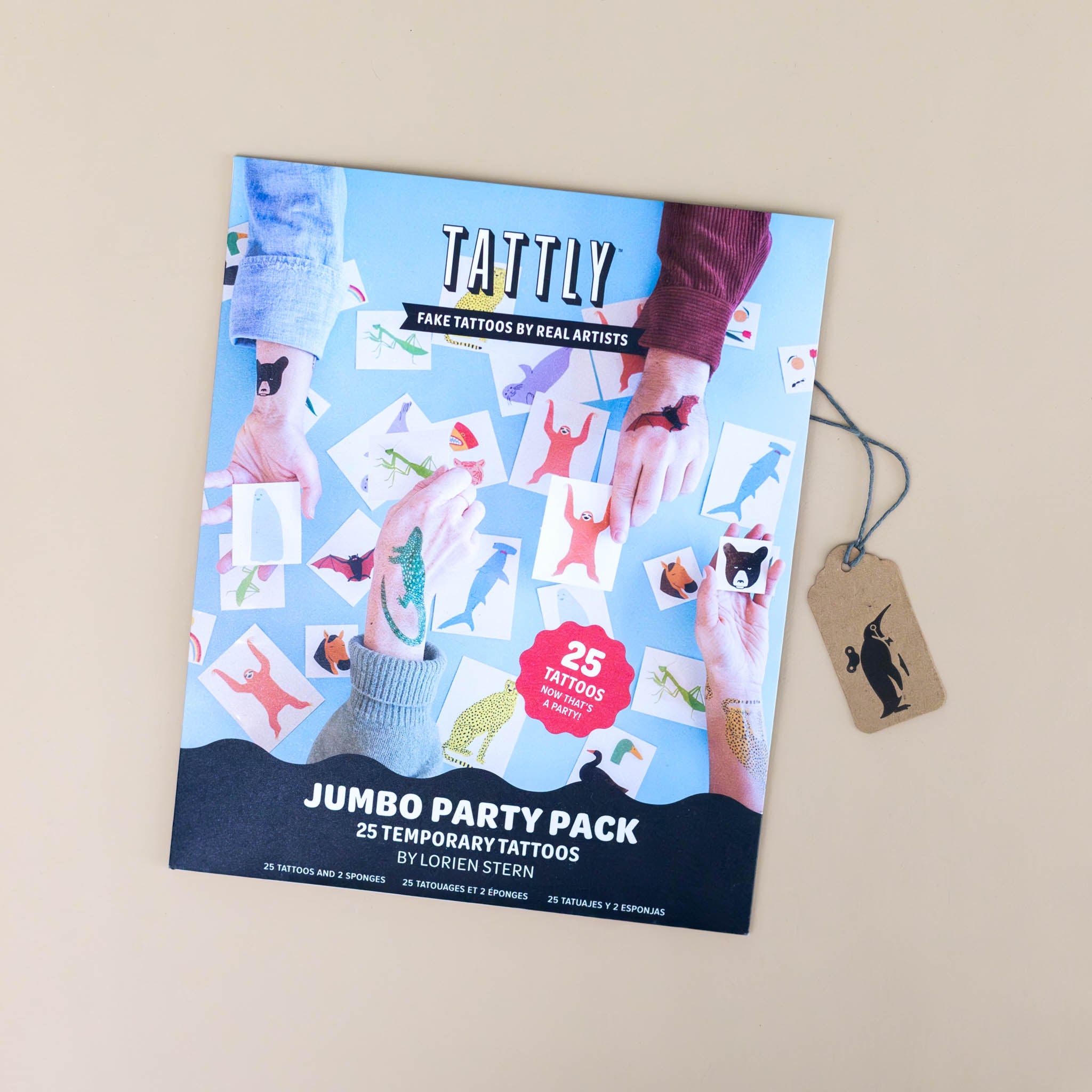jumbo-temporary-tattoo-party-pack-lorien-stern-showing-animals-and-bugs