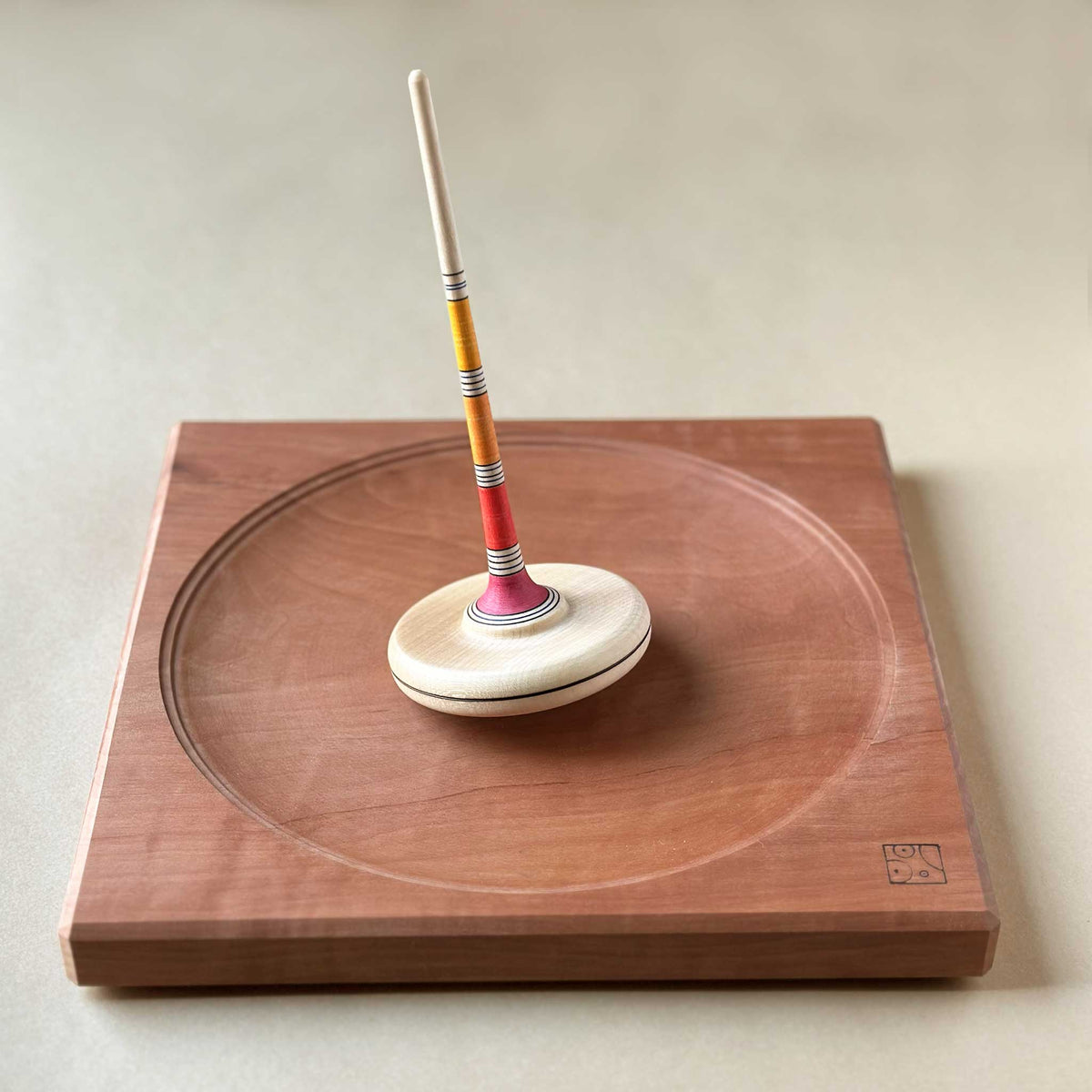 Large Wooden Spinning Top Base Pear pucciManuli