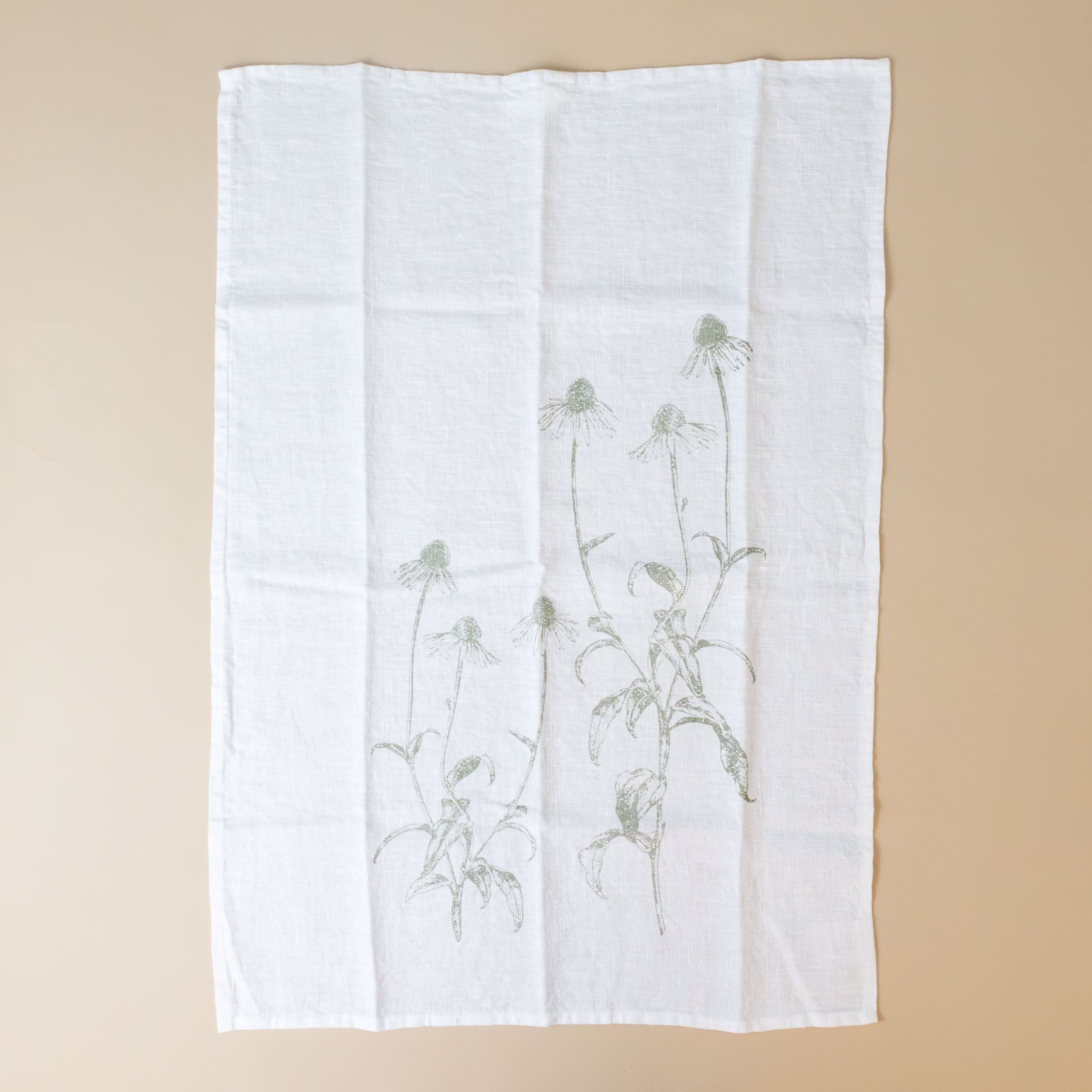 linen-tea-towel-coneflower-green-full