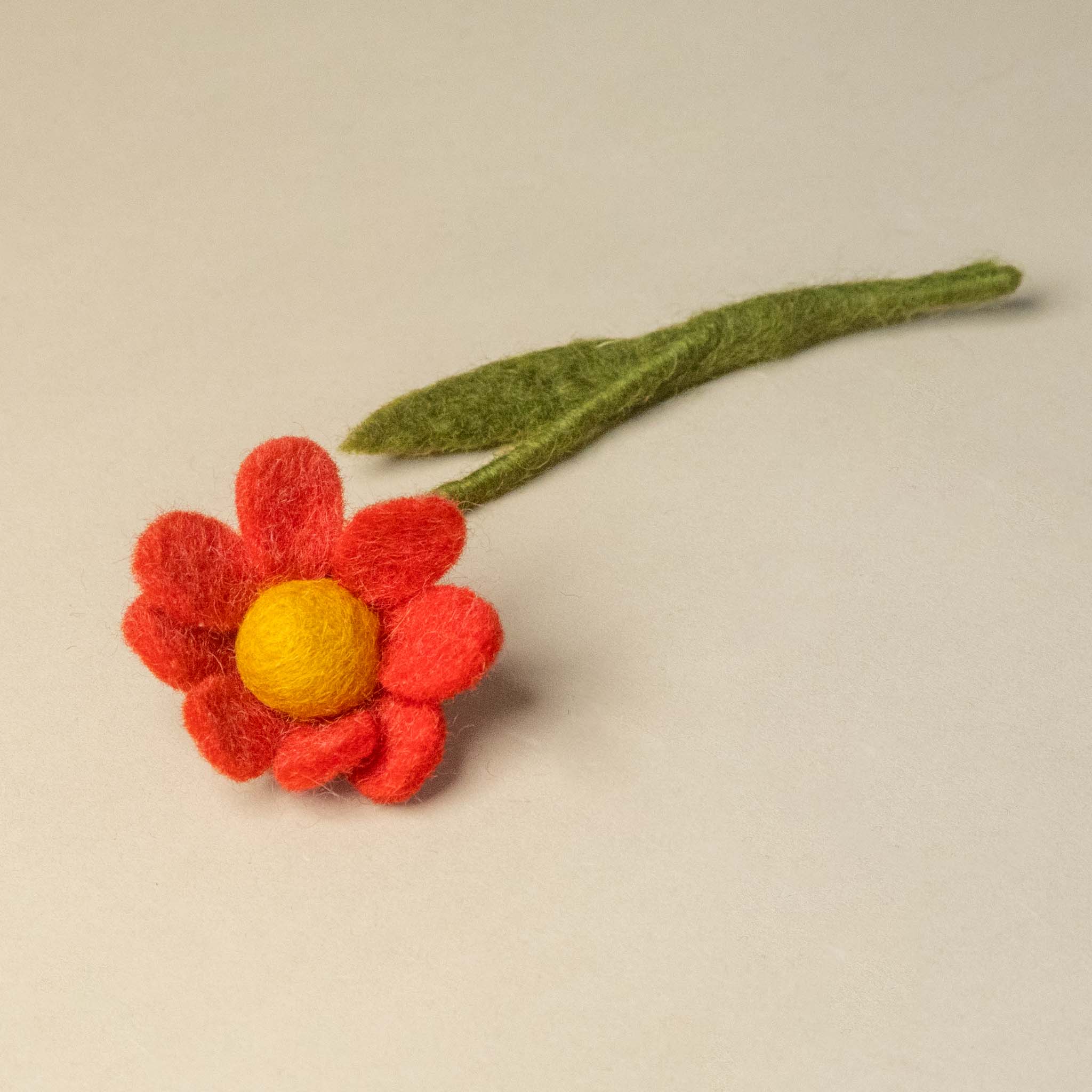 Little Felt Anemone with Leaf | Melon