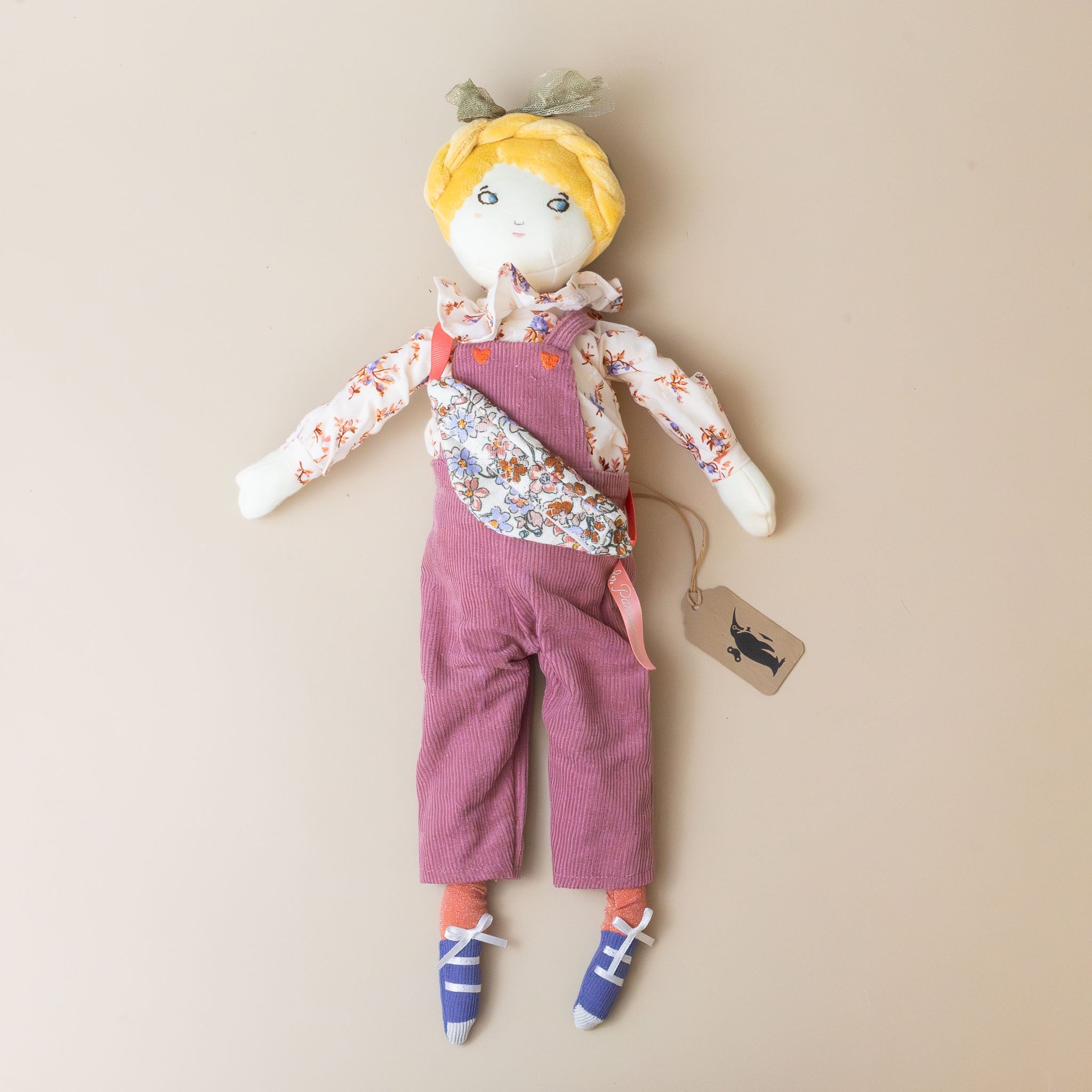 mademoiselle-eglantine-limited-edition-2025-doll-with-pink-overalls-flowered-shirt-yellow-hair-crossbody-bag-and-blue-tennis-shoes