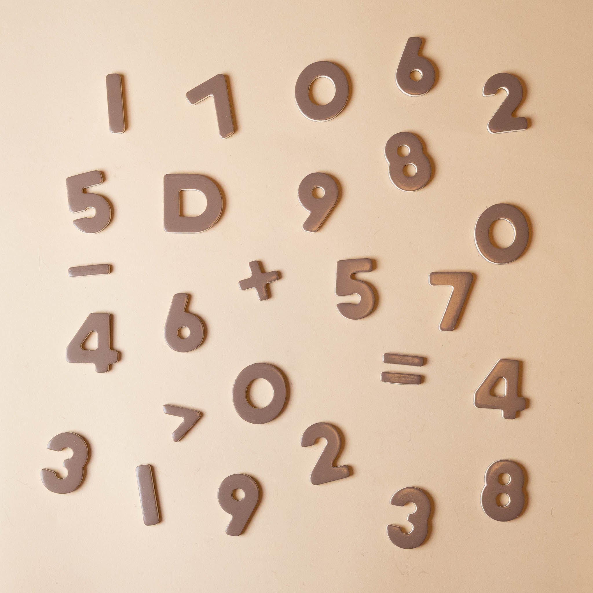 magnetic-numbers-play-set-ALT-05 Wooden numbers and mathematical symbols on a beige background