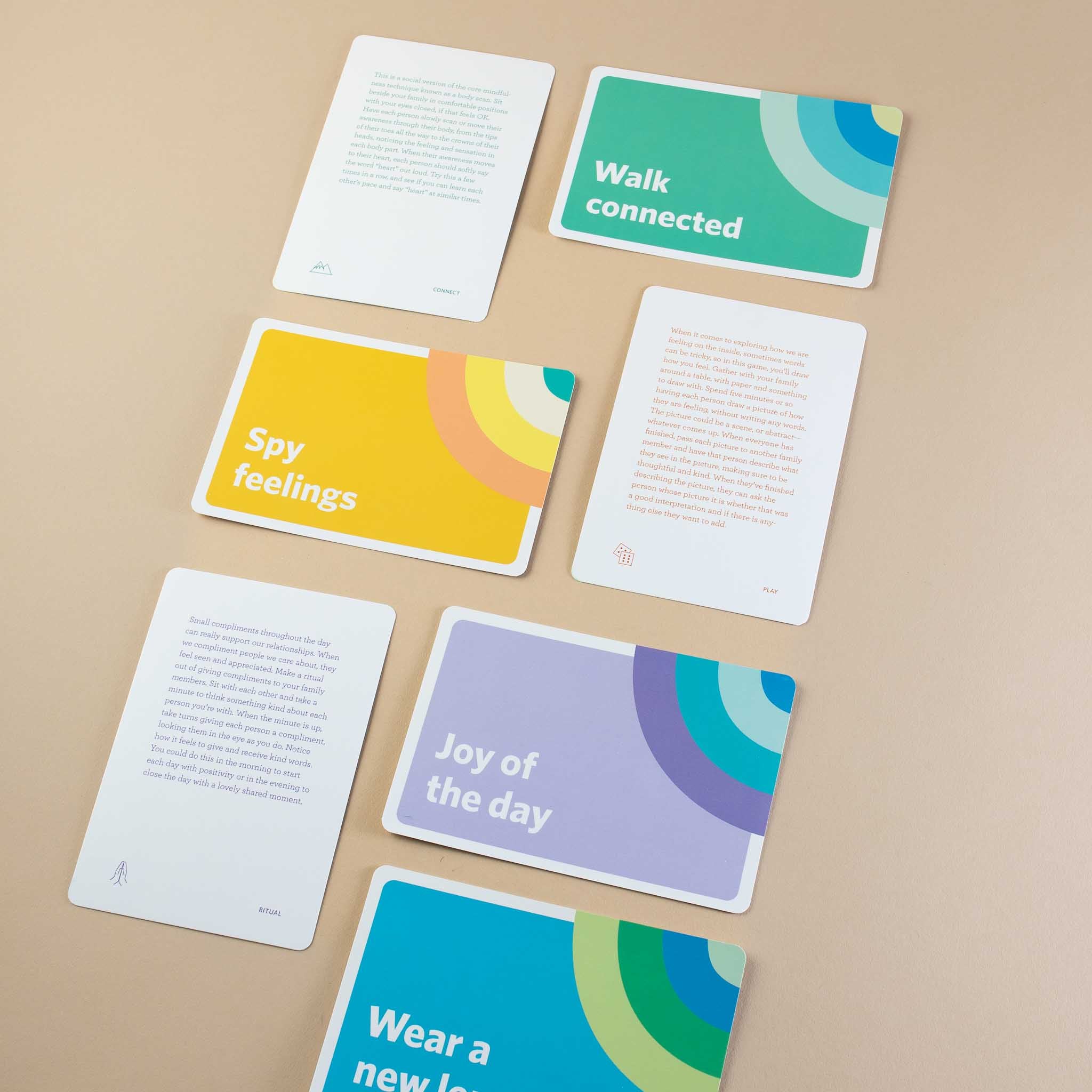 example-cards-labled-walk-connected-spy-feelings-joy-of-the-day