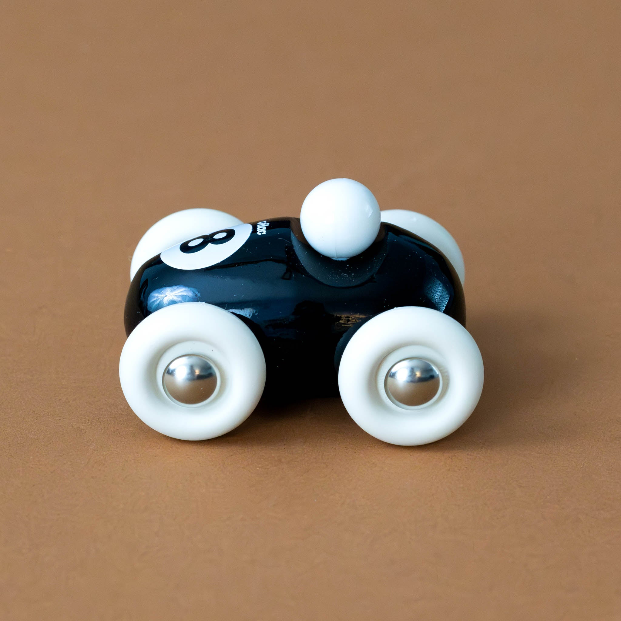 miniature-wooden-roadster-black-number-8-white-tires-side