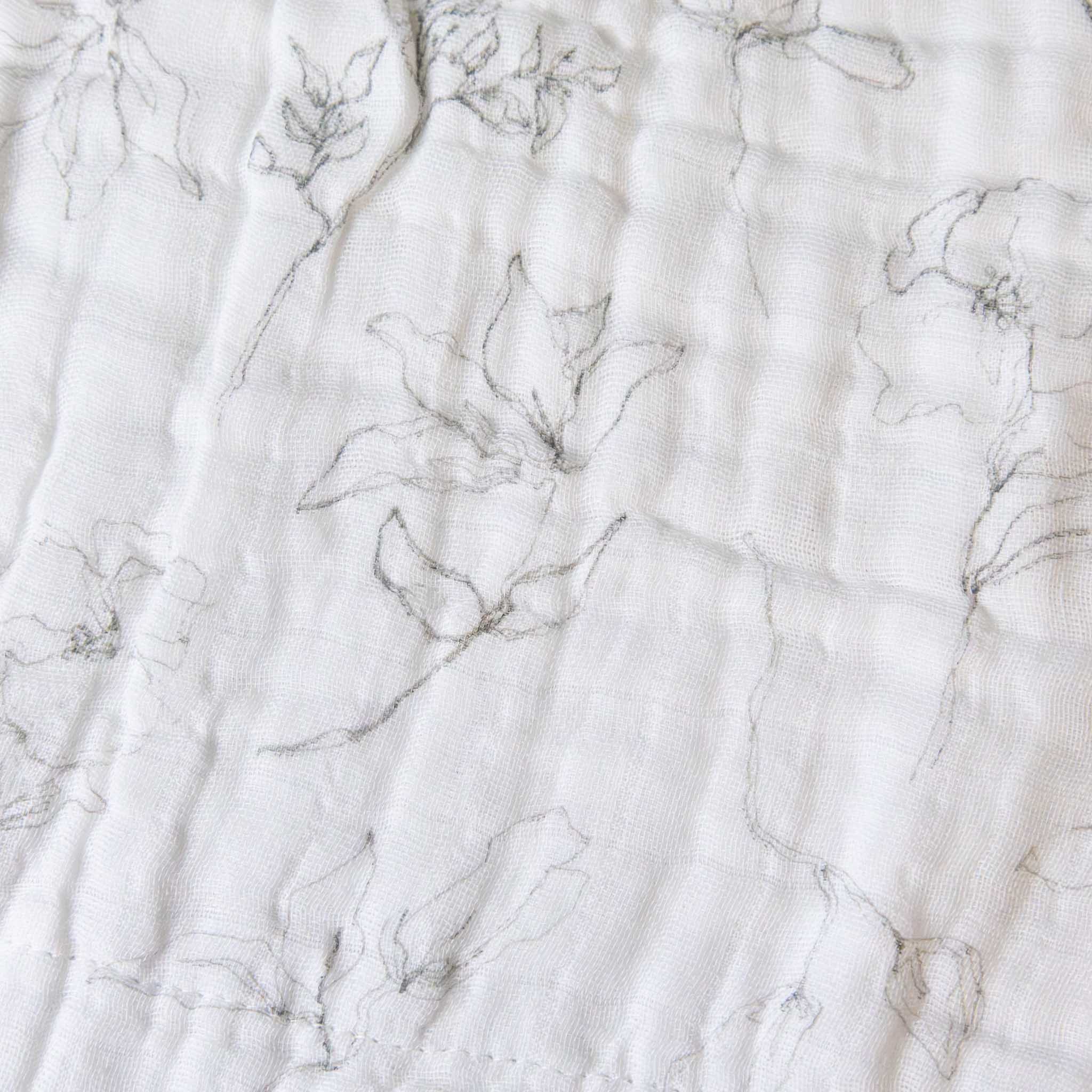 organic-cotton-muslin-blanket-pencil-floral-with-white-sage-trim-soft-grey-floral-pattern