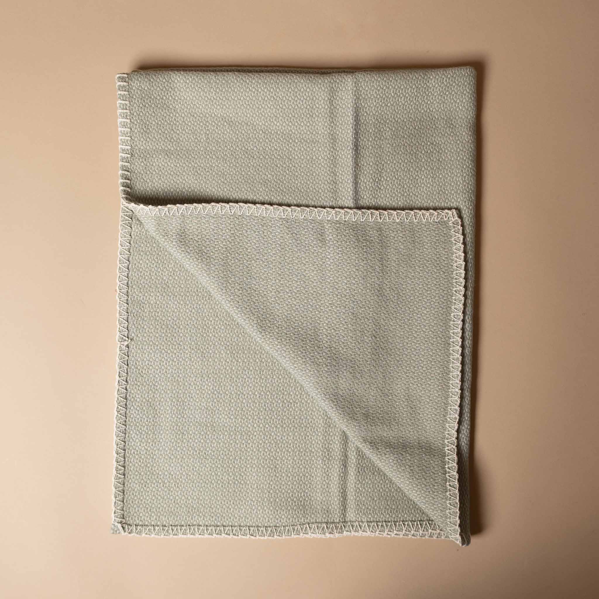 Organic Cotton Stitch Blanket | Sage