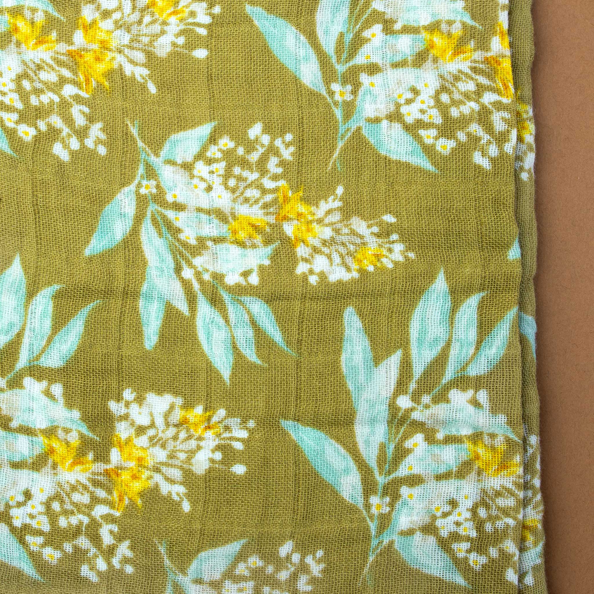 detail-of-floral-print-on-gold-background