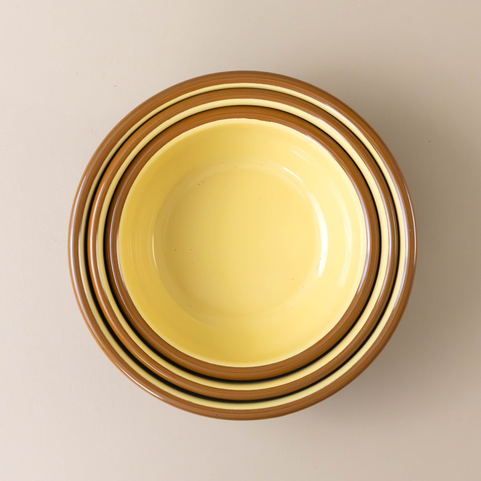 petite-enamel-bowl-set-meadow-green-yellow-and-brown-from-above