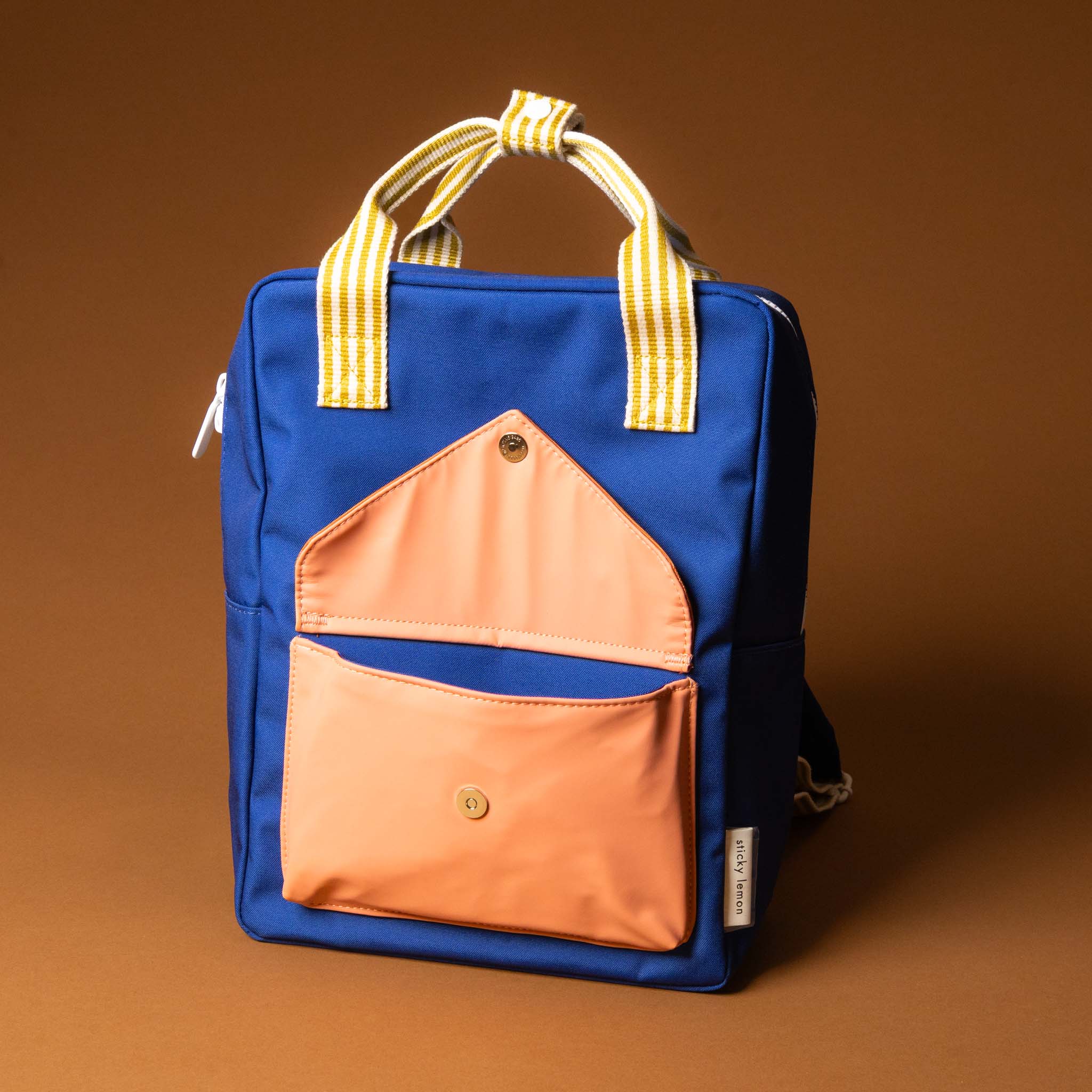 recycled-wonders-open-envelope-backpack-medium-deep-sea-blue-with-orange-pocket