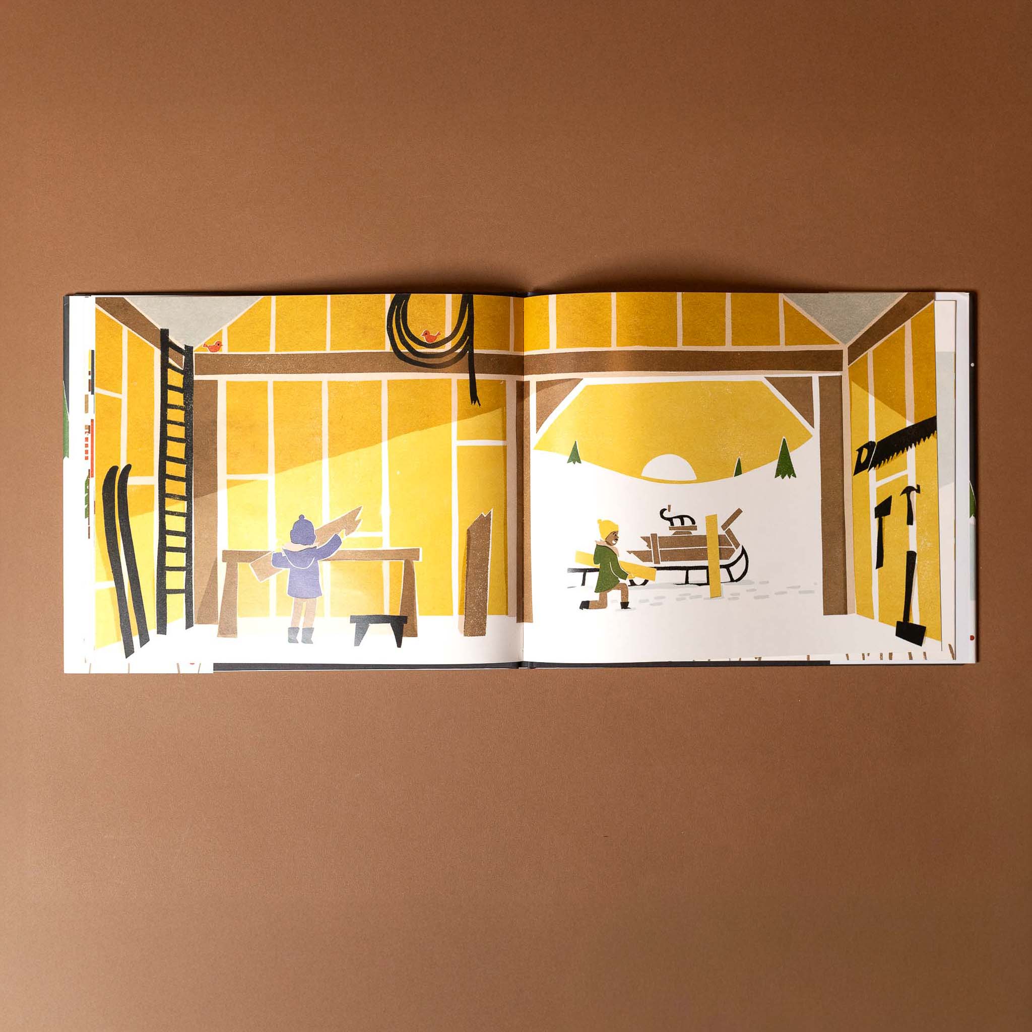 the-old-sleigh-open-page-with-girl-working-in-a-barn