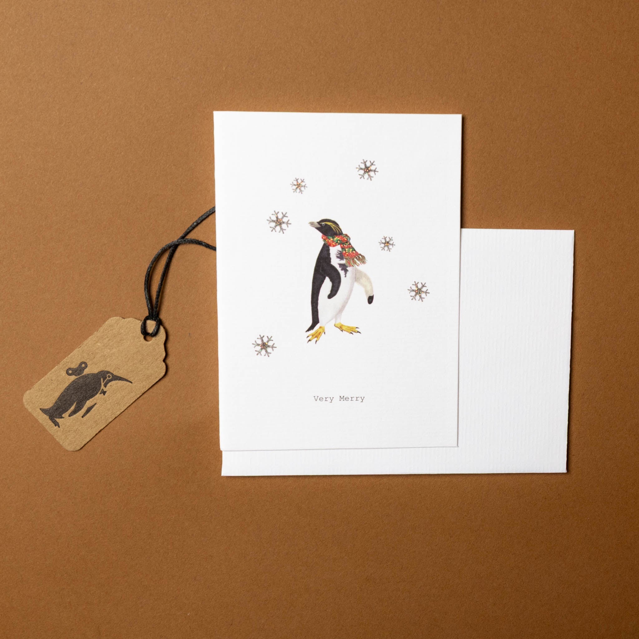 Very Merry Penguin Greeting Card