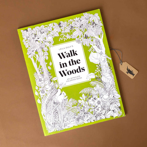 walk-in-the-woods-an-intricate-coloring-book-green-cover-with-flora-and-fauna-in-black-and-white