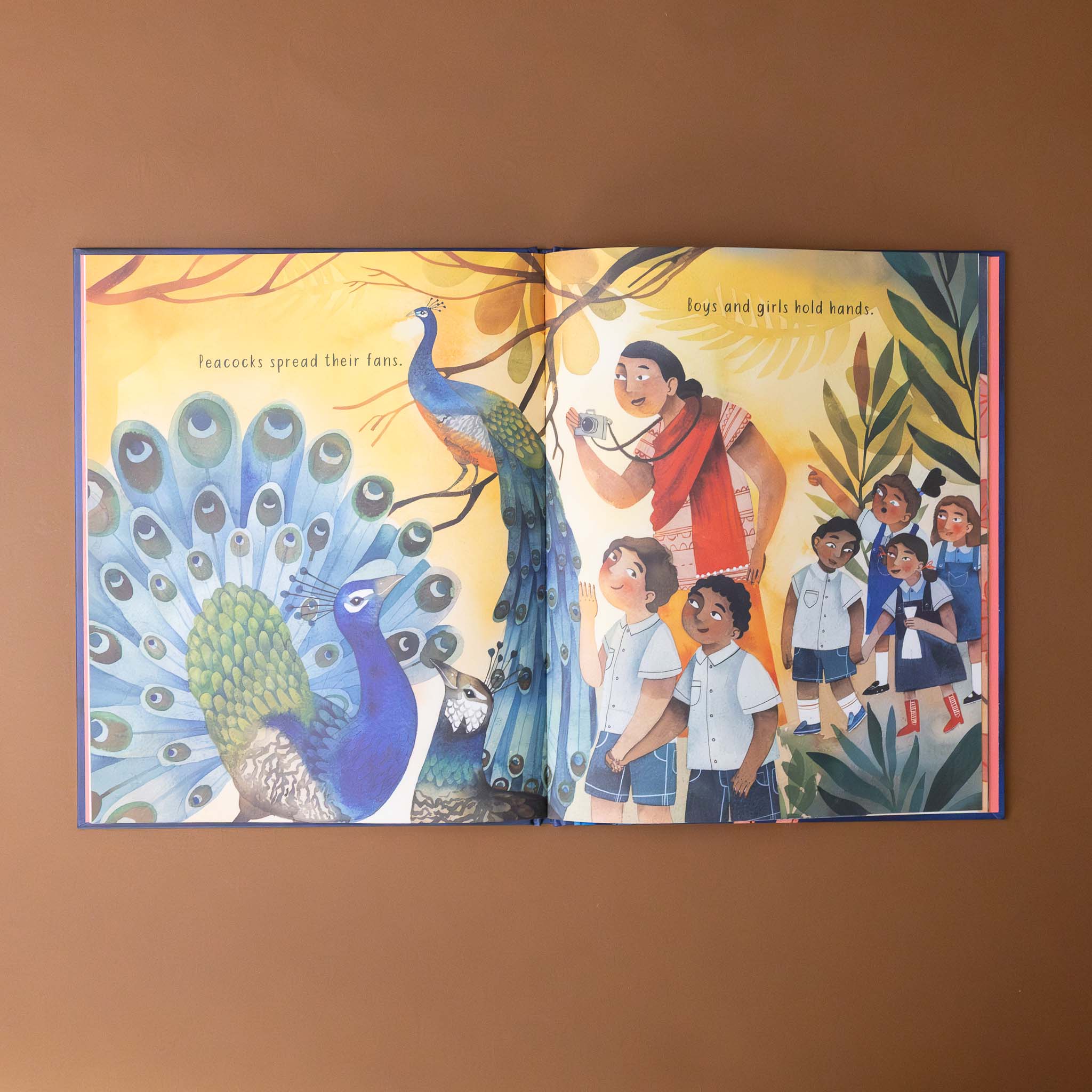 ways-to-say-i-love-you-interior-page-with-a-peacock-fanning-feathers-and-people-holding-hands
