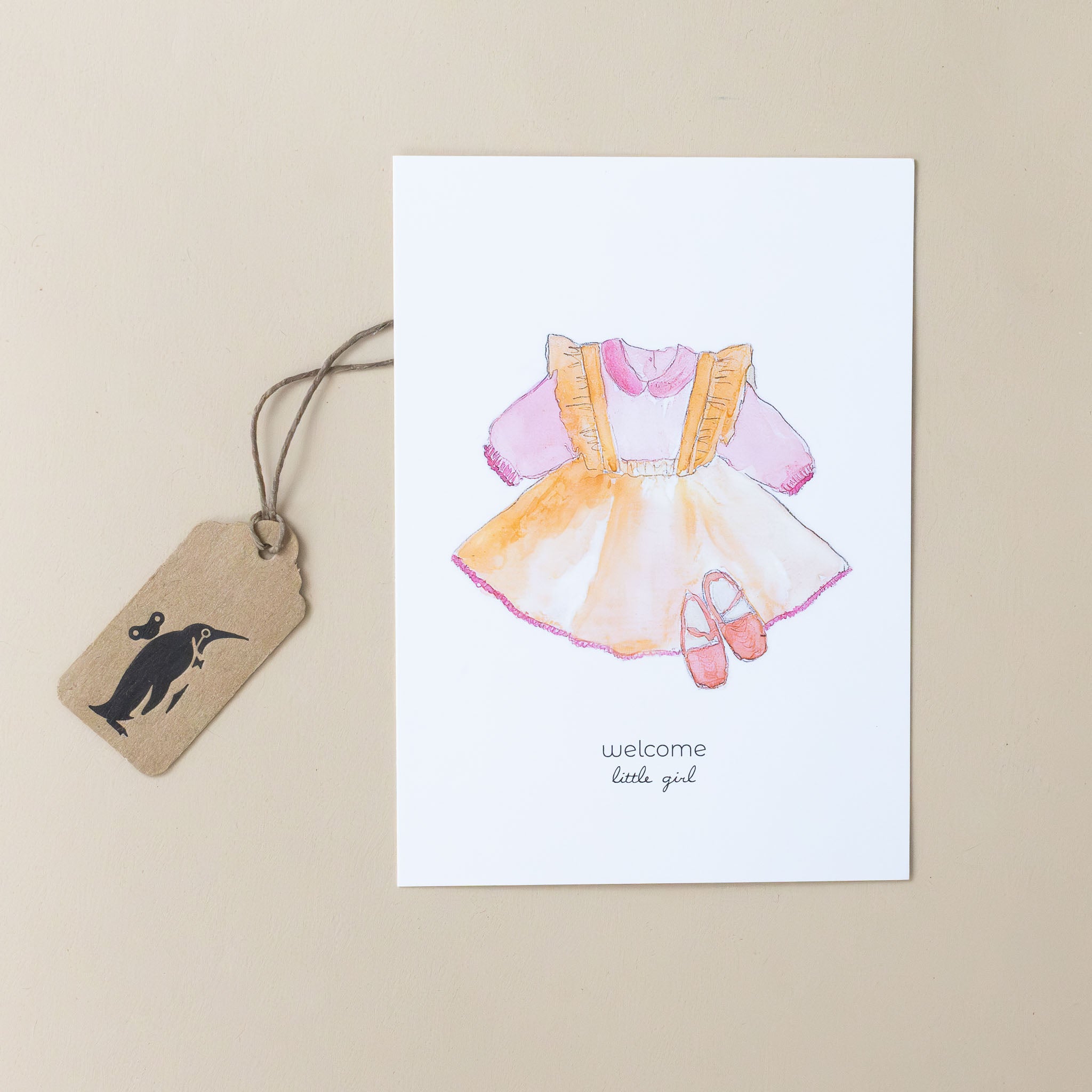 welcome-little-one-postcard-girl-pink-dress-and-shoes