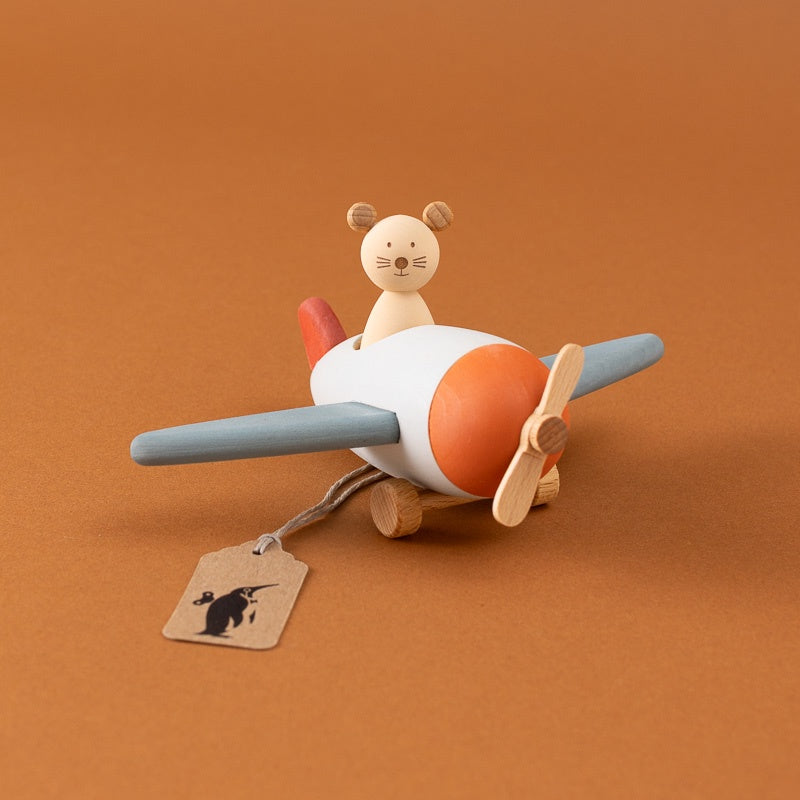 Wooden Aviator Mouse Play Set