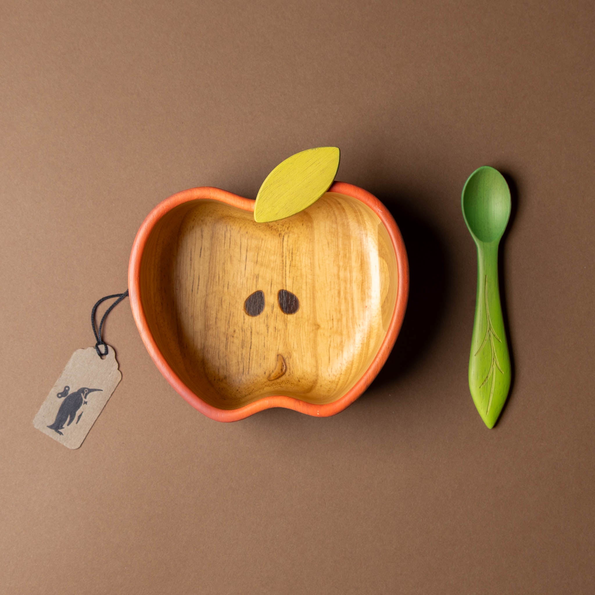 Wooden Bowl & Spoon Set | Apple