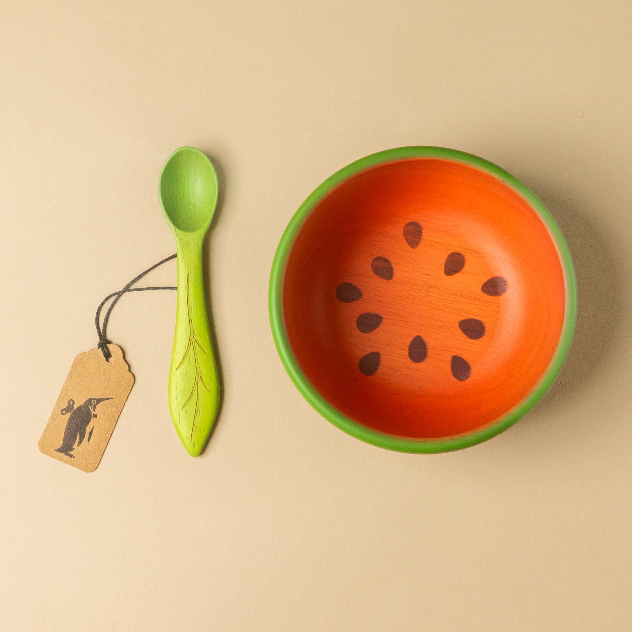 Wooden Bowl & Spoon Set | Watermelon