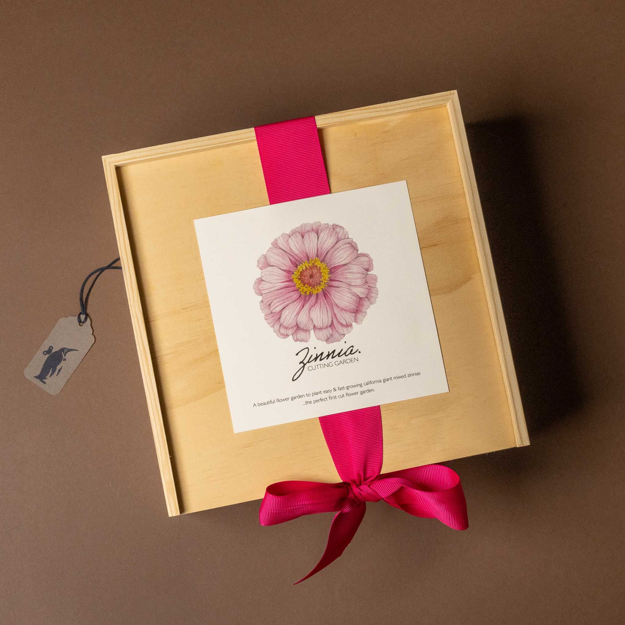 wooden-garden-box-mixed-zinnias