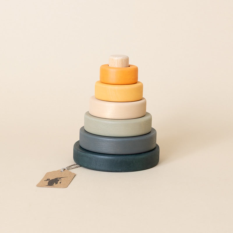 Wooden Ring Stacker | Blue Ombre