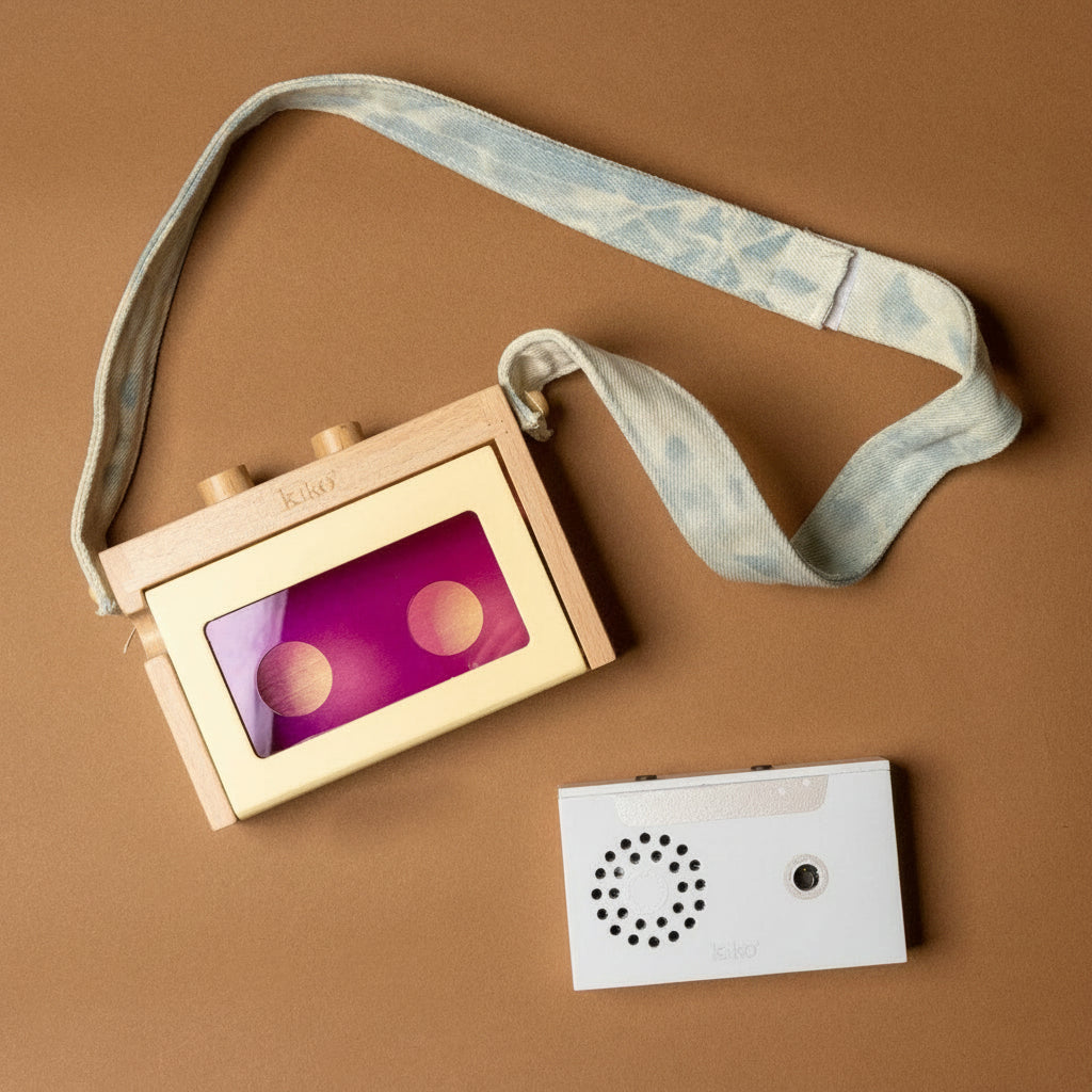wooden-tape-recorder-with-purple-faceplate-and-denim-strap