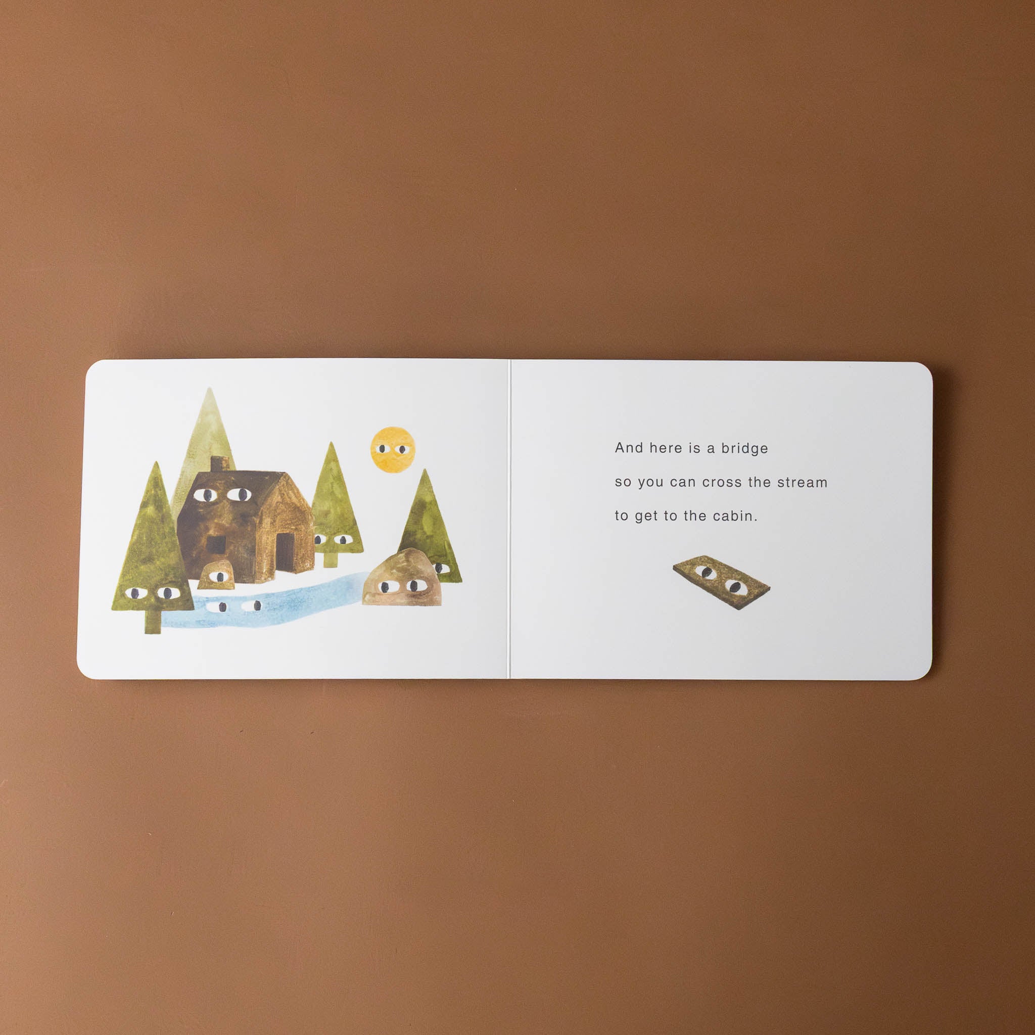 your-forest-board-book-interior-page-about-a-bridge-with-river-rock-sun-cabin-bridge-pine-text-about-bridge