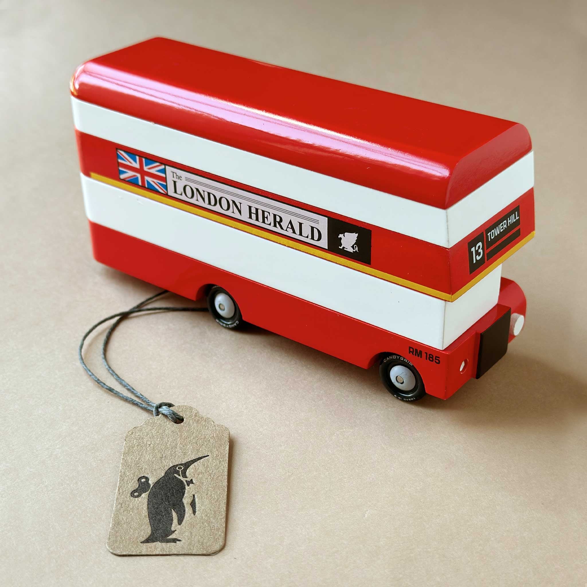 view of the white and red London Bus Candyvan