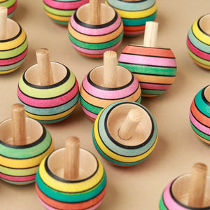 group-of-spring-color-striped-spinning-tops