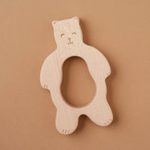 Load image into Gallery viewer, bear-shaped-wooden-teether-with-center-removed-for-gripping
