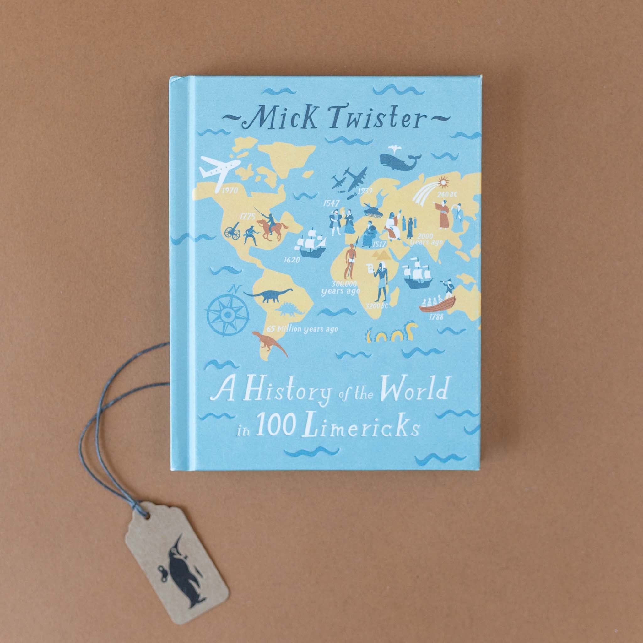 a-history-of-the-world-in-100-limericks-front-cover-features-illustrated-world-map