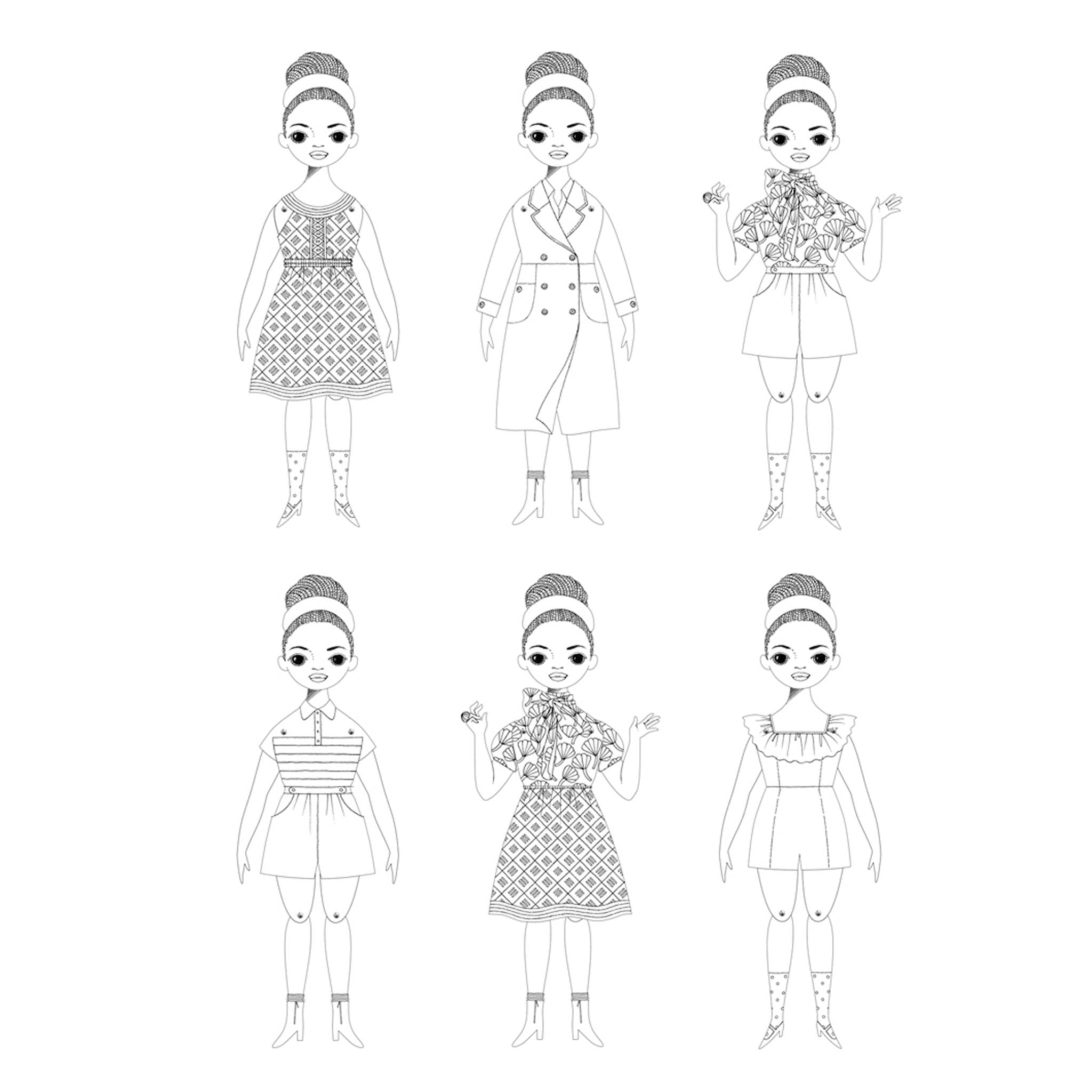 Amanda Paper Doll Coloring Kit - Arts & Crafts - pucciManuli