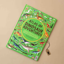 Load image into Gallery viewer, atlas-of-dinosaur-adventures-hardcover-book-green-front-illustrated-with-dinosaurs