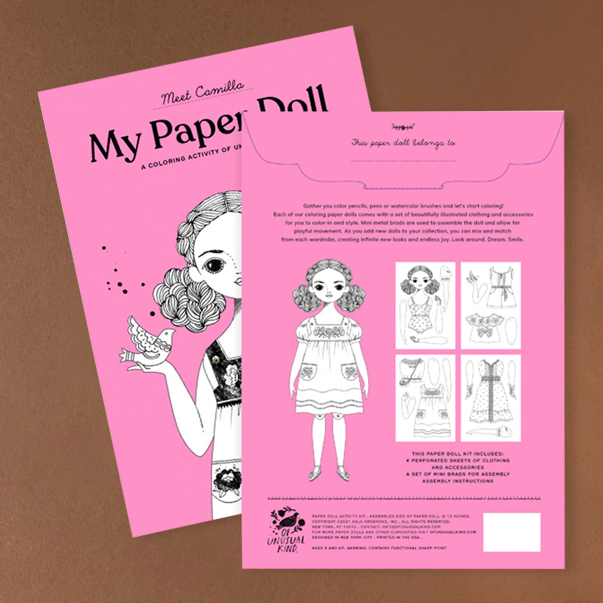 Camilla Paper Doll Coloring Kit - Arts & Crafts - pucciManuli