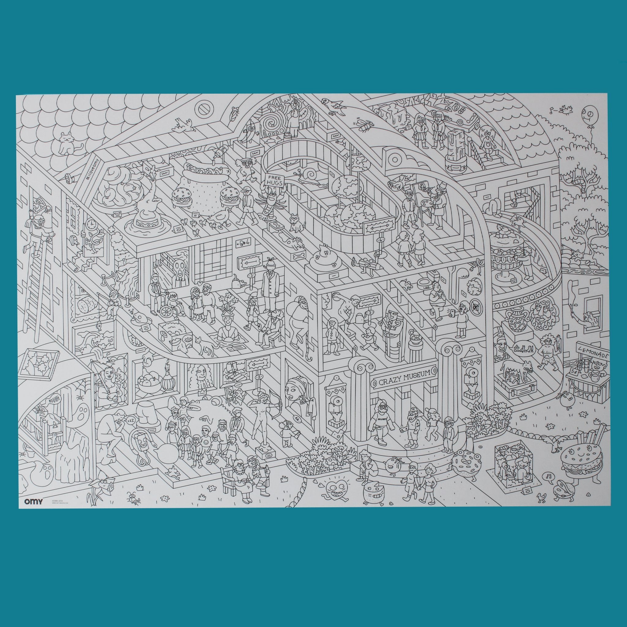 coloring-poster-museum-fully-opened-showing-people-doing-all-sorts-of-activities