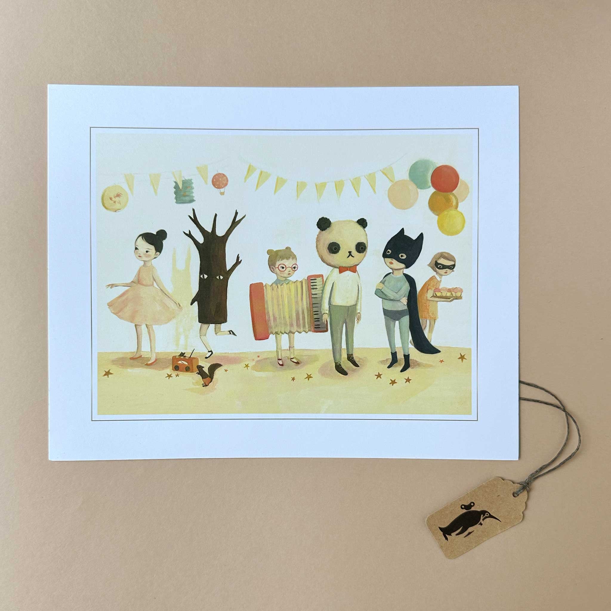 sweet-dream-world-party-time-print-with-children-dressed-as-ballerina-panda-batman-tree