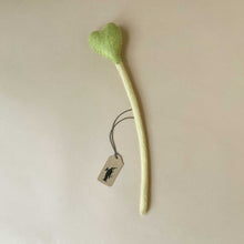 Load image into Gallery viewer, felted-heart-stem-green-with-light-green-stem