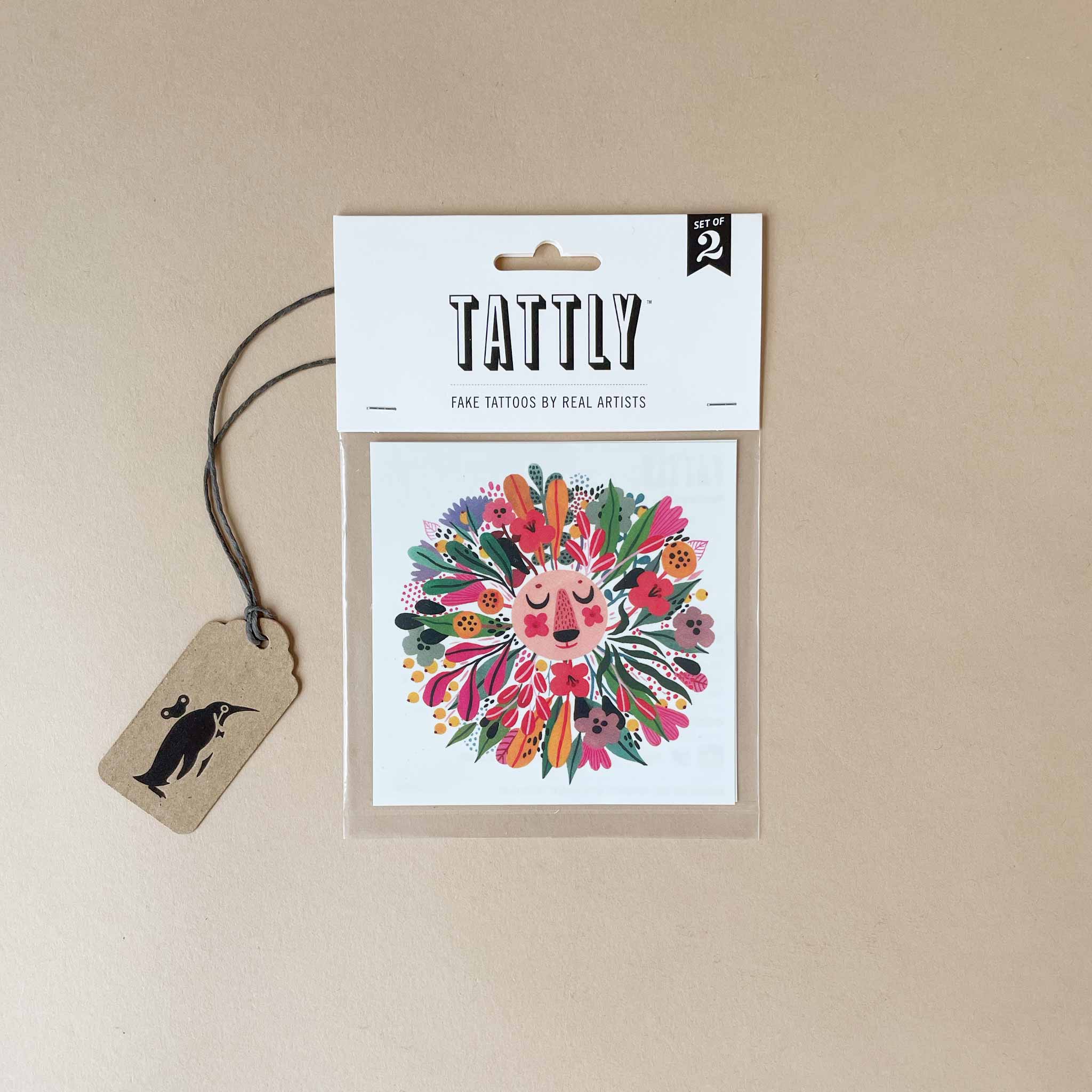 colorful-lion-with-flower-mane-temporary-tattoo