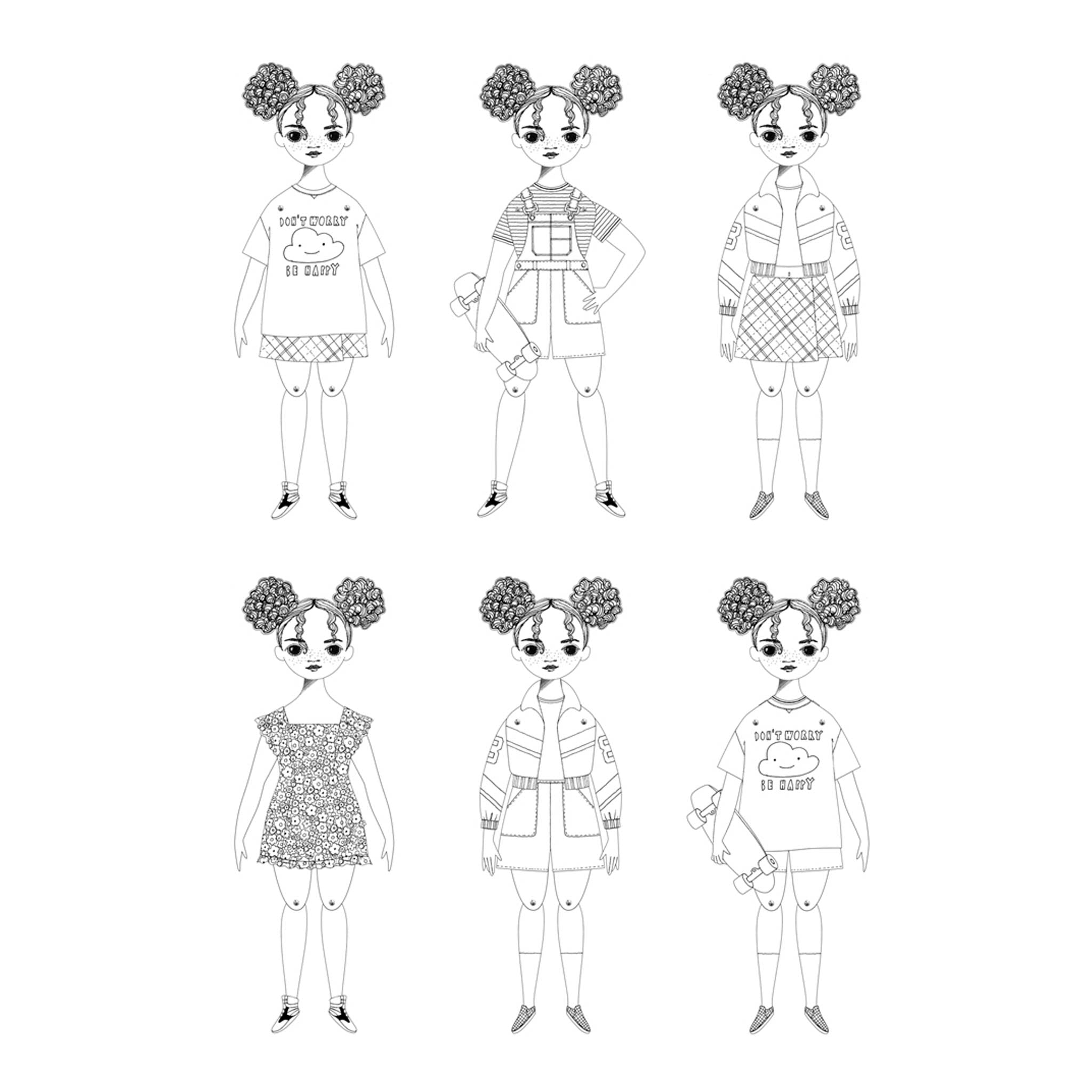 Frankie Paper Doll Coloring Kit - Arts & Crafts - pucciManuli